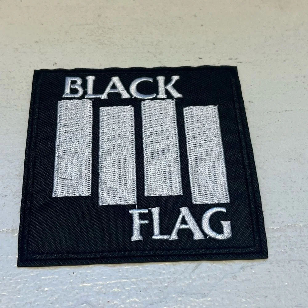 Black Flag Band Iron On Patch SST Bars Logo Circle Jerks Agnostic‎ Front